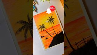 Best Sunset Drawing With Pencil Colour Easy Sunset Drawing With Pencil Colour