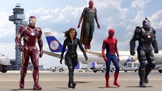 Team Iron Man vs Team Cap - Airport Battle Scene - Captain America: Civil War - 
