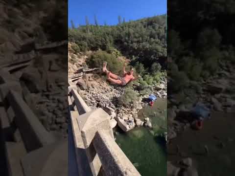 SKATEBOARD BRIDGE JUMPING #SHORTS