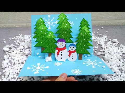 DIY 3D Christmas Pop Up Card | Cách Làm Thiệp Giáng Sinh 3D Cực Đơn Giản