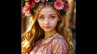 Cute Pretty Blonde Girl Flowers 31 Ai Lookbook Art