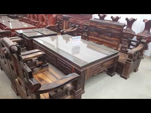 Nơi SX Và Bán Các Mẫu Bàn Ghế Phòng Khách Đẹp Gỗ Mun Hoa, Mun Sọc Tại Thanh Hóa