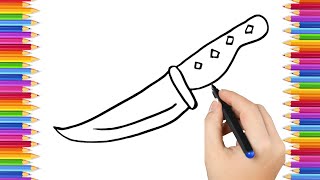 How To Draw Cute Knife Drawing, Painting & Coloring For Kids And Toddlers Child Art