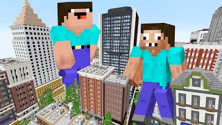 Гиганты Нуб И Про Разрушают Город В Майнкрафт ! Нубик И Троллинг Ловушка Minecraft Дак Плей
