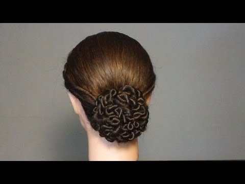 Вечерняя прическа из жгутов. Hairstyle for medium hair. Rope braid tutorial