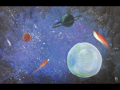 Космос рисунок гуашью поэтапно Космос рисунок гуашью поэтапно