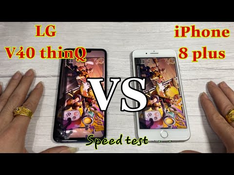 LG V40 thinQ vs iPhone 8 plus. Spees test Thanh Tú
