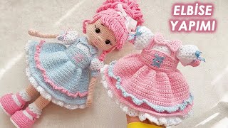 Pembe Saçlı Bebek yeni model Elbise Yapımı  (amigurumi doll dress pattern)Englis