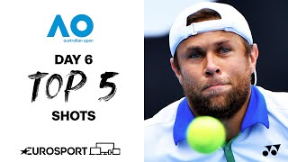 Top 5 Shots - Day 6 Australian Open 2021 - Highlights Tennis Eurosport