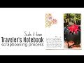 Traveler's Notebook Layout: scrapbooking * journaling process * scale it down * washi tape