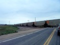 long coal train going from sterling, CO