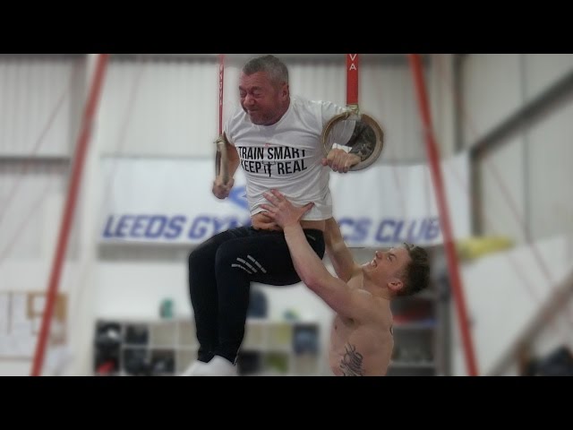 Son Challenges His Father To A Gymnastics Competition - Video