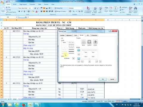 Bảng Phân Tích Vật Tư | Lập Dự Toán Bằng ExCel | Phần 2