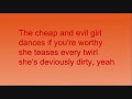 Bree Sharp- Cheap And Evil Girl Lyrics