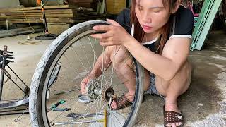 Girl Repairs Abandoned Bicycles In Warehouse To Help Homeowner