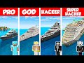 Minecraft PRO vs GOD vs HACKER: MODERN SHIP HOUSE - YACHT BUILD CHALLENGE in Minecraft / Animation