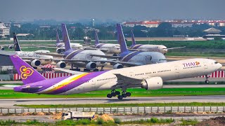 1 Hour Plane Spotting At Bangkok Suvarnabhumi 4K Close Up Landings & Takeoffs At Bkk Airport