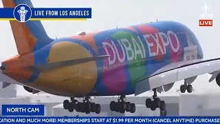 BRAND NEW Emirates A380 EXPO 2020 Full Aircraft Livery 🔴LIVE Arrival/Departure at LAX