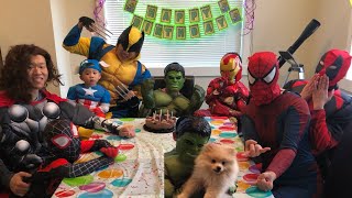 Pretend Play Kids Fun SURPRISE PUPPY DOG SUPERHEROES BIRTHDAY PARTY ! Nuclear Go