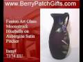 Fenton Art Glass Moonstruck bluebells on Aubergine Satin Pitcher 7374 EU
