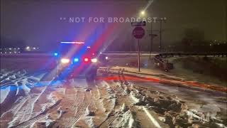 02-01-2022 Colorado Springs, Co--Heavy Snow Car Plunges Down Embankment Hitting Train