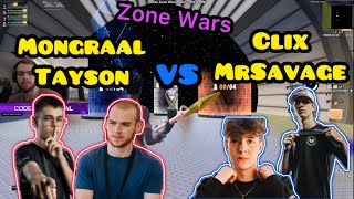 Mongraal And Tayson Vs Clix And Mrsavage Zone Wars