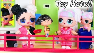 Toy Hotel New Luggage Playset | LOL SURPRISE Fun Toys + Dolls for Kids | ToyEggVideos Toy Hotel New Luggage Playset | LOL SURPRISE Fun Toys + Dolls for Kids | ToyEggVideos