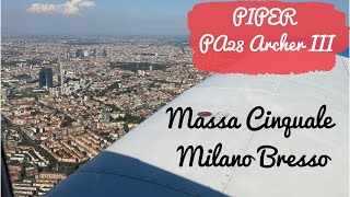 Piper Pa28-181 - Take Off From Massa Cinquale (Lilq) To Milan Bresso (Limb)  - Milan City Skyview