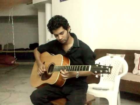 mere dil mein aaj kya hai on guitar (kunal)