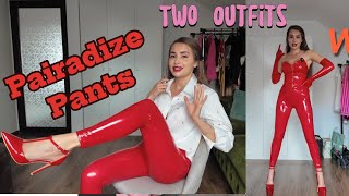 Cherry Red Shiny Pairadize Pants Two Outfits Shiny Fashion And Casual Outfit Choose Yours