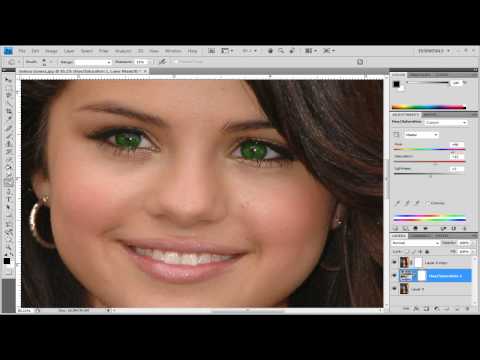 selena gomez photoshop. Selena Gomez in PhotoShop ( Eye Color to Green )