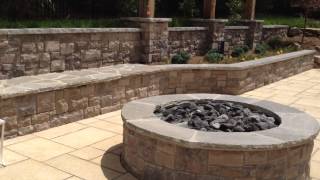 Another Great Job By Azteca. Outdoor Kitchen. Fire Pit. Patio. And Retaining Walls.