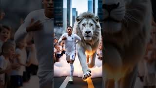 Messi, Ronaldo, Neymar & Mbappé With Lions Epic Uhd 8K Football Fantasy