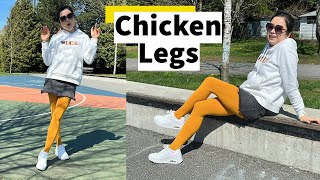 Colourful Tights Yellow Nylons Hose Stockings Legs White Sneakers Girl Fashion Model