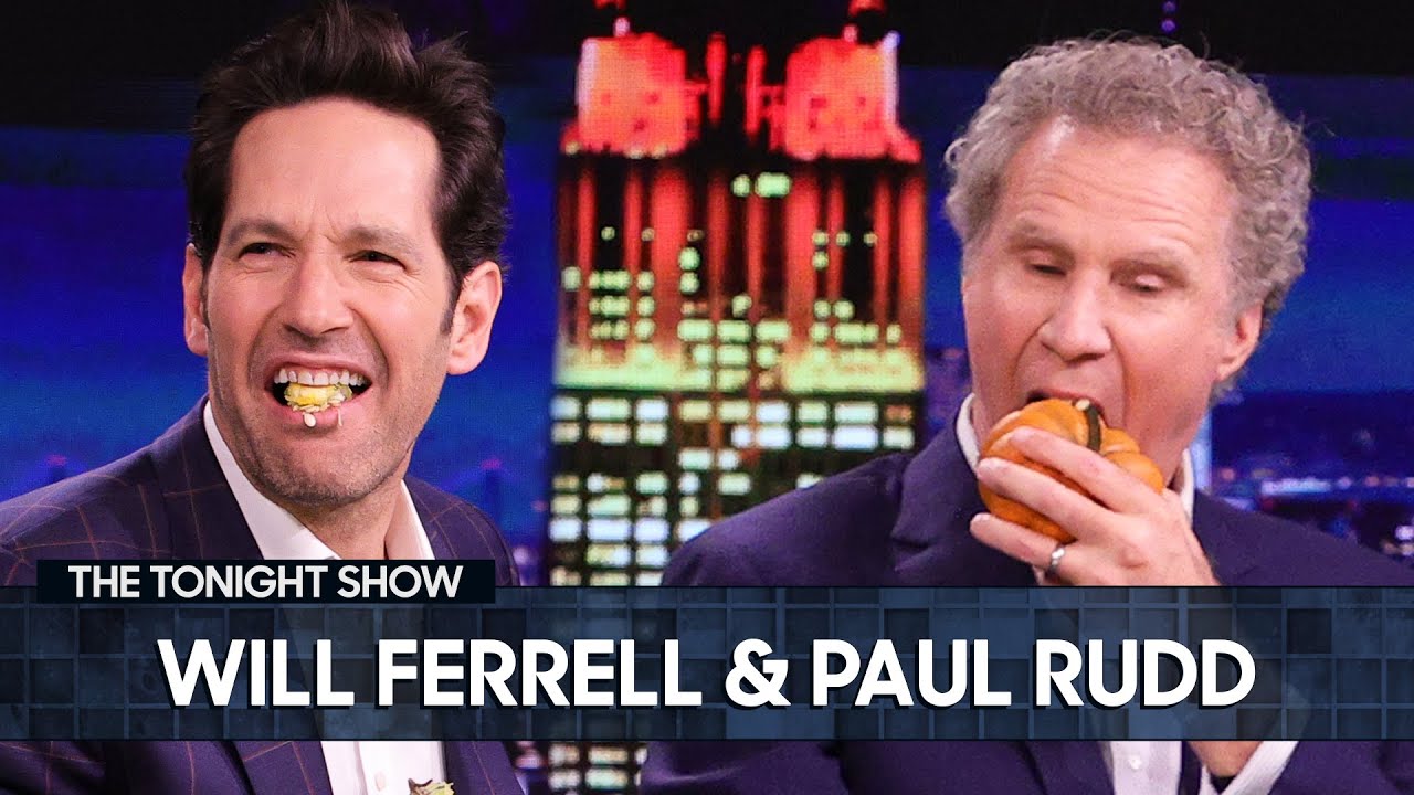 Will Ferrell and Paul Rudd Can’t Stop Eating Jimmy’s Thanksgiving Props | The Tonight Show