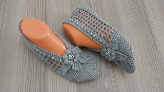 Tunus İşi Kafesli Patik