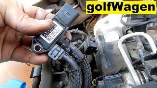 Audi A3 8P DPF pressure sensor replacement /P0437,P2453/