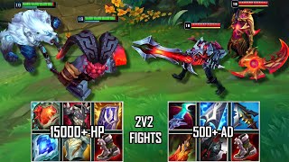 Aatrox & Kayn Vs Ornn & Volibear 2V2 Full Build Fights & Best Pentakills