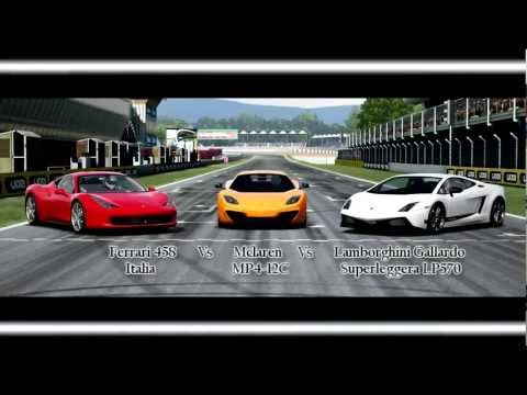 takes on Mclaren's MP412C and the Lamborghini Gallardo Superleggera in