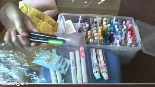 Art supplies unboxing/Copic Originals & Glitter pen Review