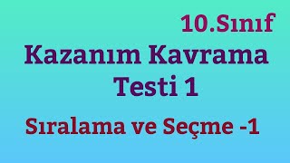 10.Sınıf Matematikkazanım Kavrama Testi 1Sıralama Ve Seçme