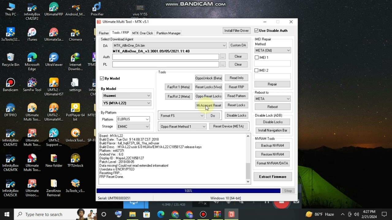 Huawei Y5 MYA L22 FRP Unlock UMT tool Huawei Y5 MYA L22 FRP Unlock UMT tool