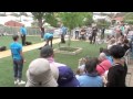 Guide Dog Puppy Raisers demonstrate recall training