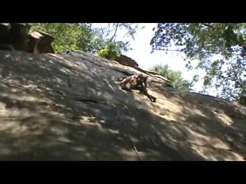 Rock Climbing, Team Jesus 5.10a/b. New River Gorge, WV