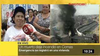 Comas: incendio consume comedor popular y deja una anciana muerta