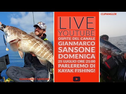 LIVE N°10 KAYAK FISHING - ne parliamo con GIANMARCO SANSONE - attrezzature, tecniche, approcci!