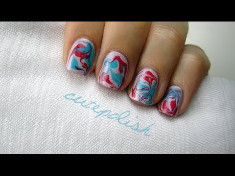 Water Marble Nails without water!  YouTube