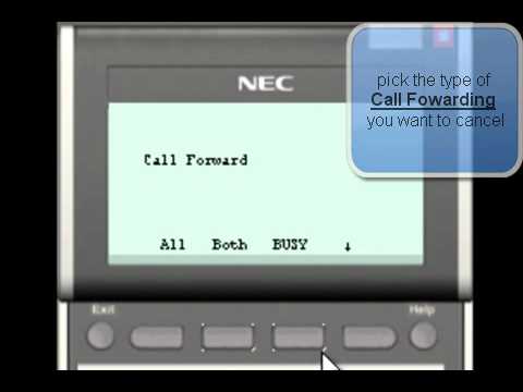NEC SV8100 : How to cancel Call Forwarding - YouTube