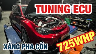 ECU Tuning xe Subaru chạy Xăng pha Cồn 725whp trên dàn Dyno