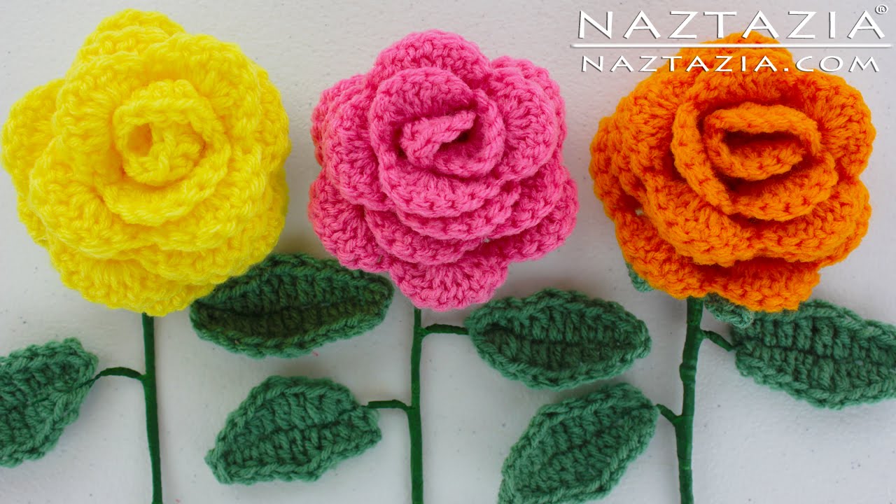 DIY Learn How to Crochet a Beginner Easy Flower - Rose Bouquet Flowers